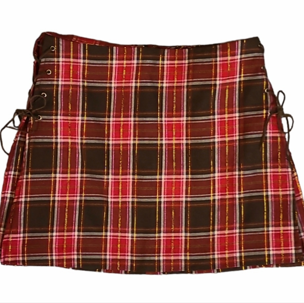 Vintage Plaid Mini Skirt by Powder Blu